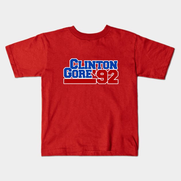 Vintage Clinton Gore 92 politics Kids T-Shirt by bubbsnugg